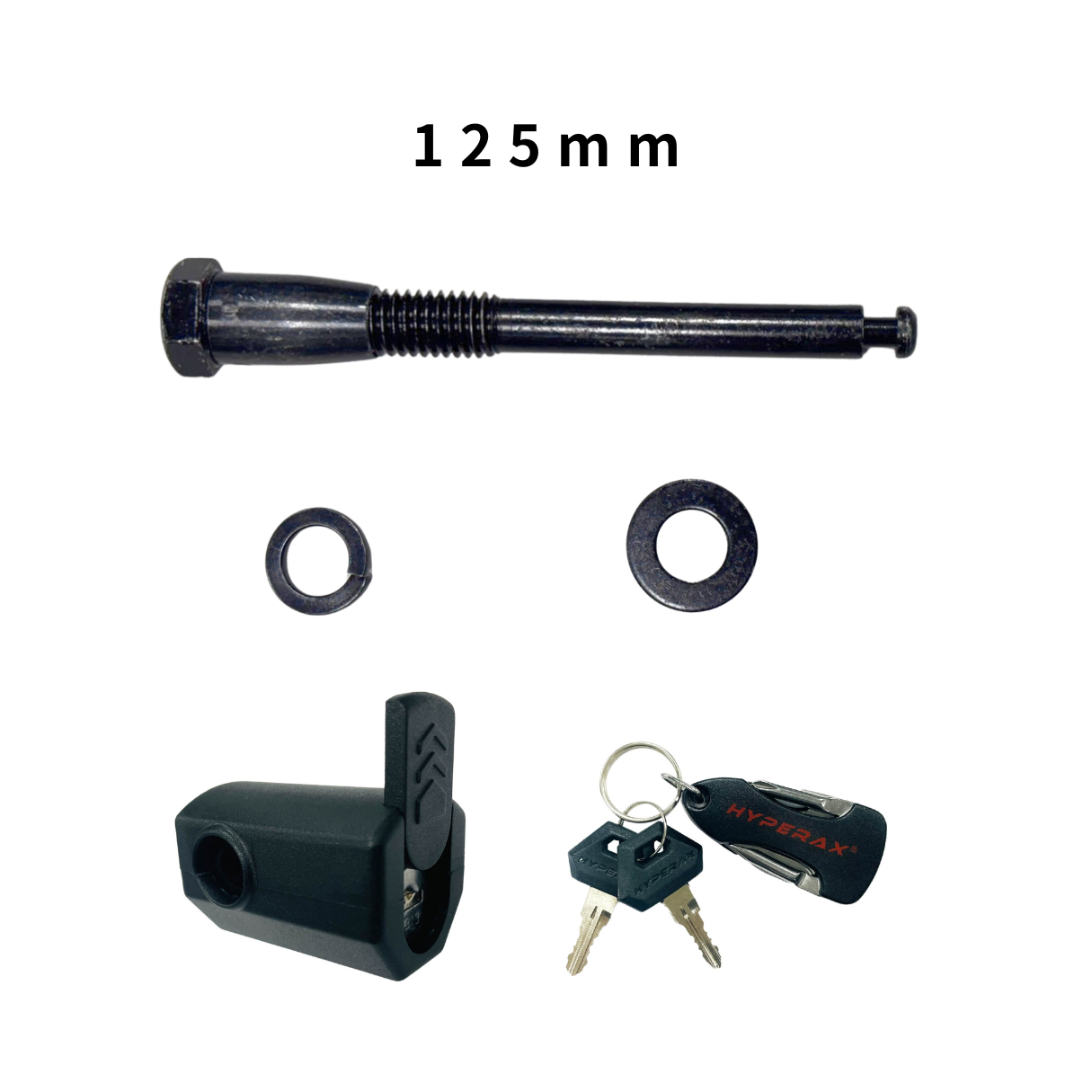 Spare Hitch Lockset and Multitool Keychain