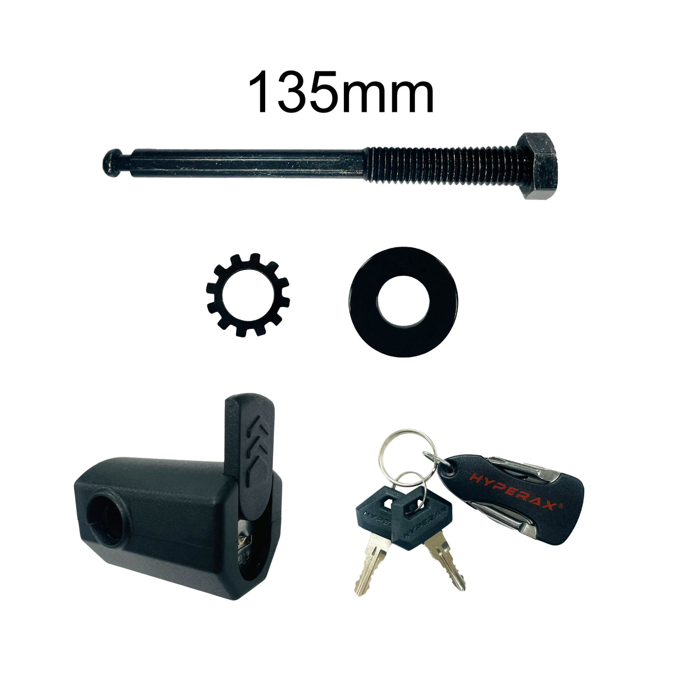 Spare Hitch Lockset and Multitool Keychain