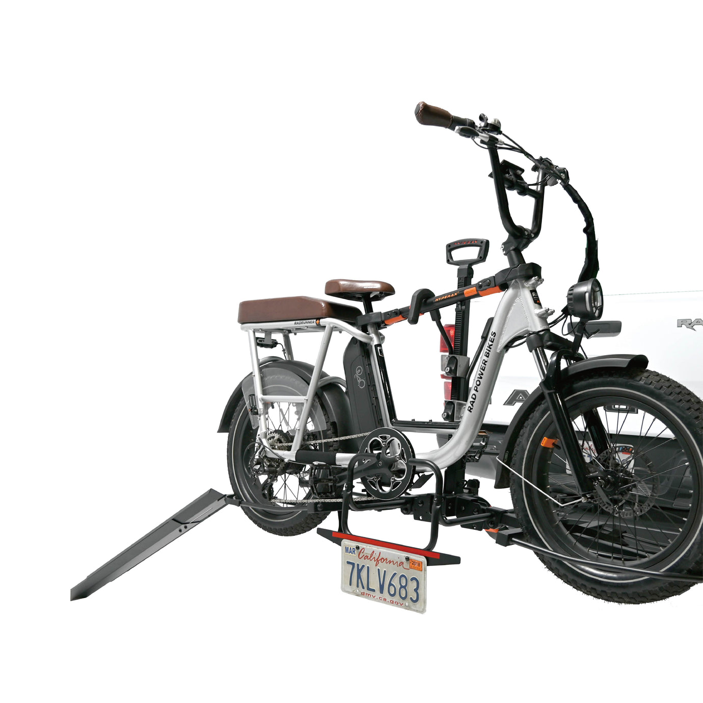Hyperax Patented Back Saver E-Bike Ramp with License Plate Holder