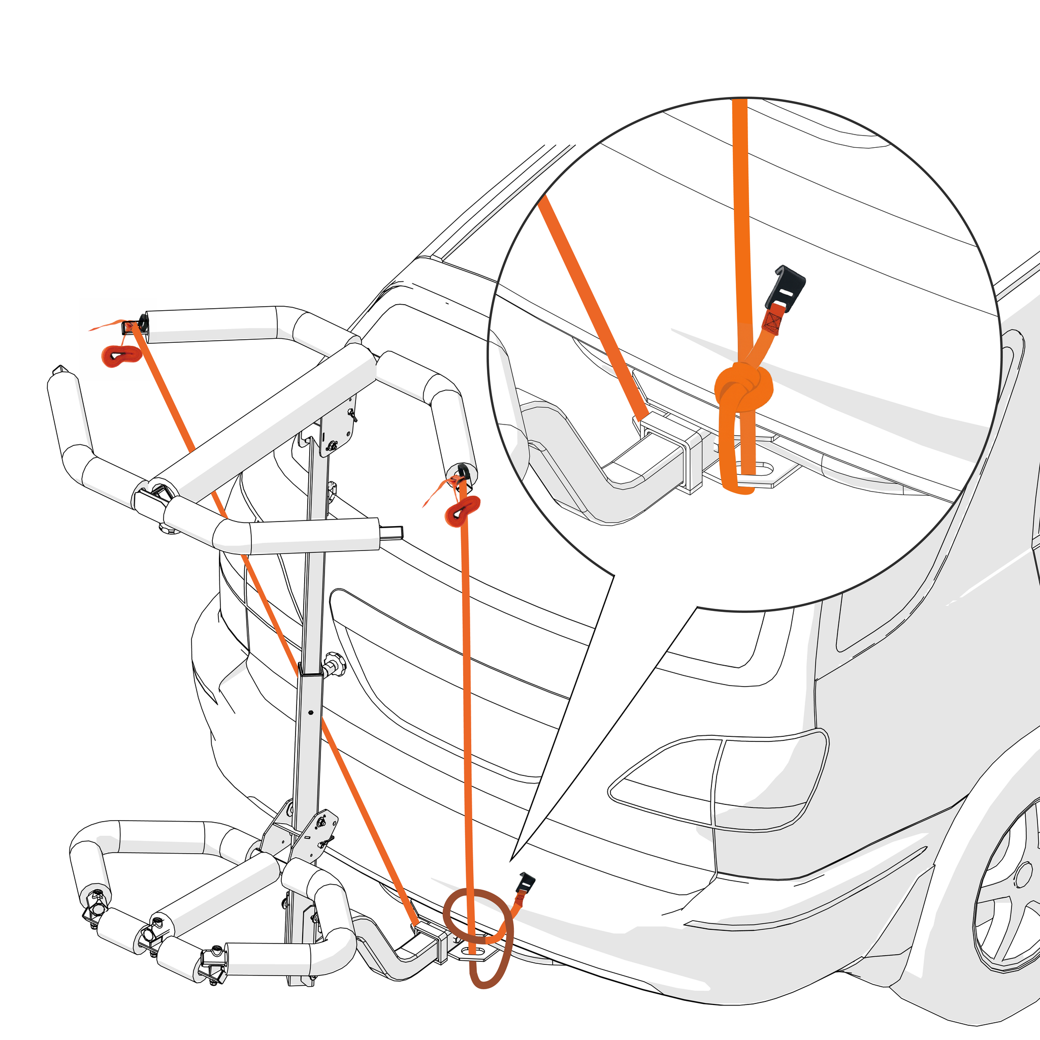 Proper use of the hitch kayak rack