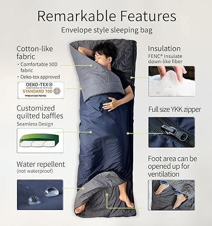 Hyperax ft Litume] [C068] Compact Sleeping Bag 68°F-50°F 1.6lbs