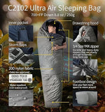 Load image into Gallery viewer, [Hyperax ft Litume] Down Ultra Air Mummy Sleeping Bag 1lbs 68-43°F, 700 Fill Power Sleep Sack for 3 Season, Ultra Lightweight, Compact and Portable, for Hiking Traveling Camping Backpacking Adult Outdoor Durable
