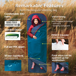 Load image into Gallery viewer, [Hyperax ft Litume] 2.6 lbs 55°F to 27°F Sleeping Bag Velvet Lined Lightweight Ultra Comfort for Camping Hiking Traveling Travel, Seamless
