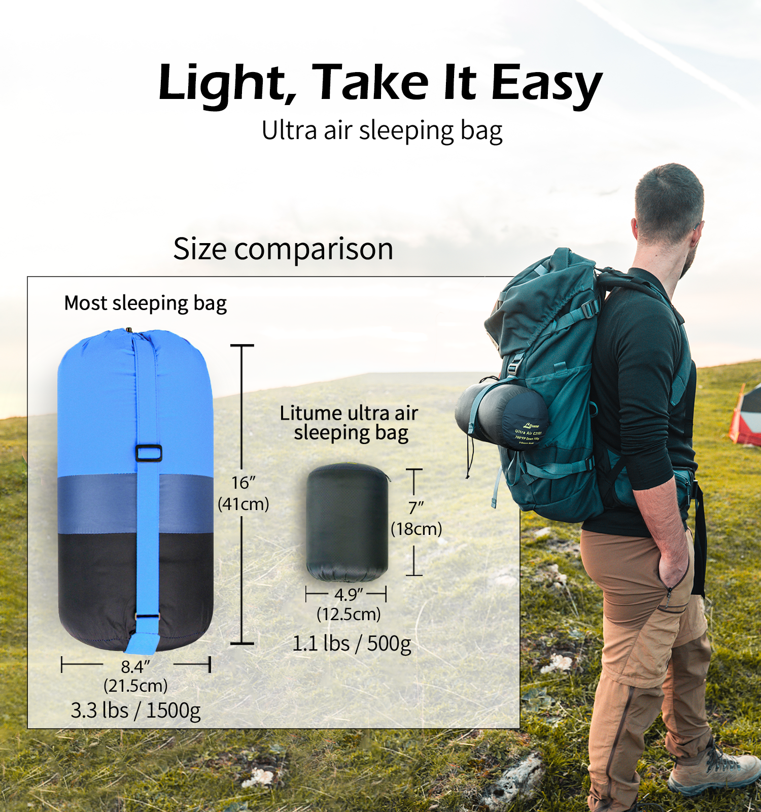 [Hyperax ft Litume] [C2101] Ultra Air Down Summer Sleeping Bag 20°C/ 68°F