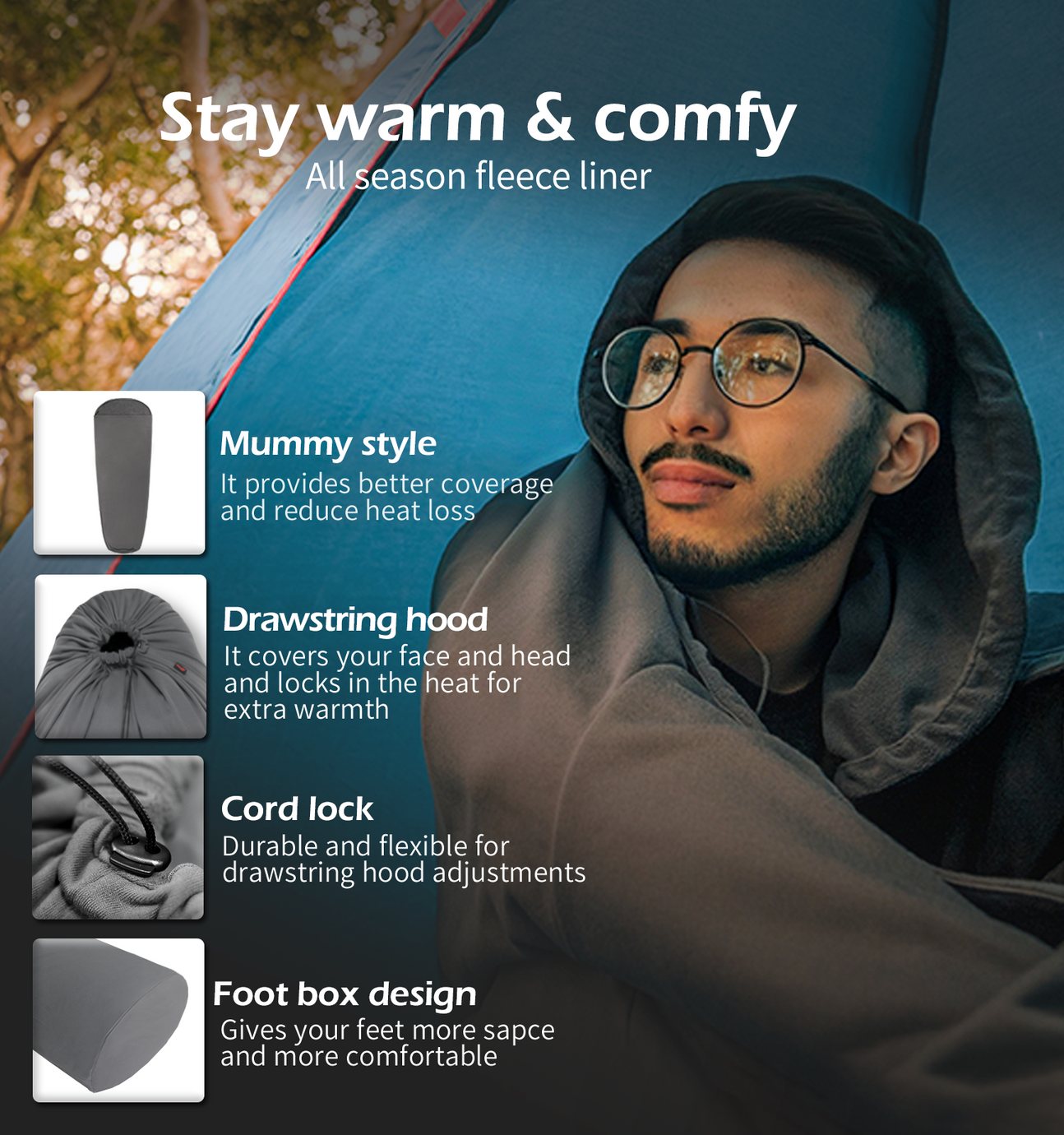 [Hyperax ft Litume]   [E630-76] Mummy Sleeping Sack for Backpacking, Camping