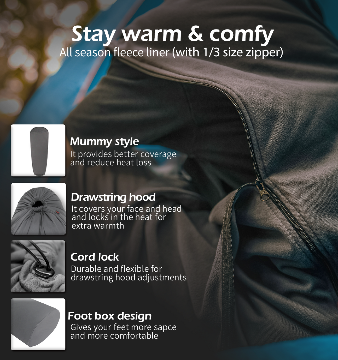 [Hyperax ft Litume]   [E630-76] Mummy Sleeping Sack for Backpacking, Camping