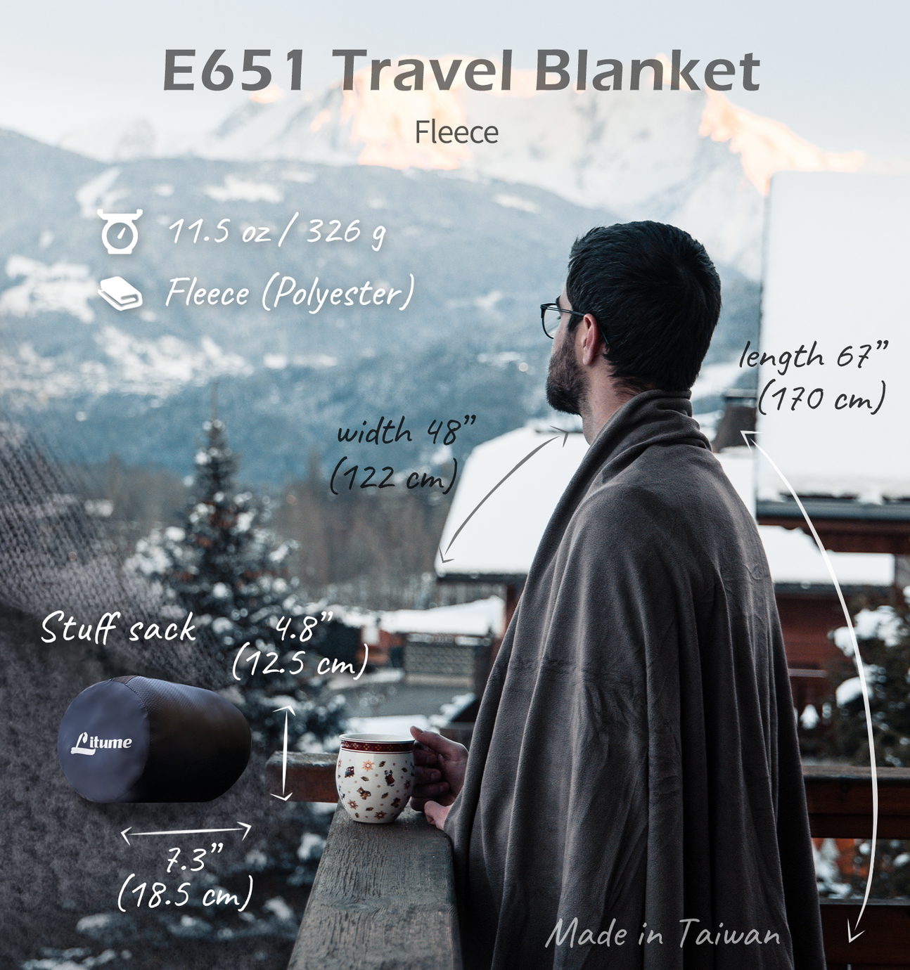 [Hyperax ft Litume] [E651] Fleece Travel Blanket - Ultra Warm