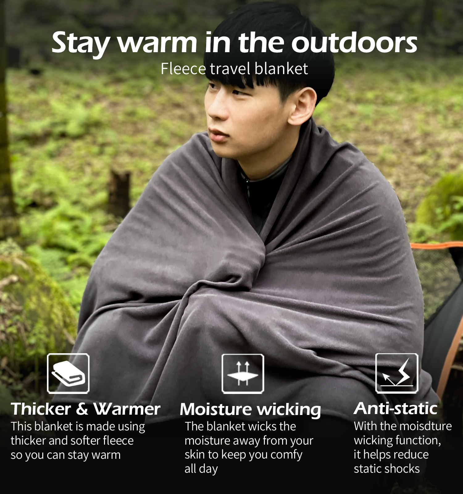 [Hyperax ft Litume] [E651] Fleece Travel Blanket - Ultra Warm