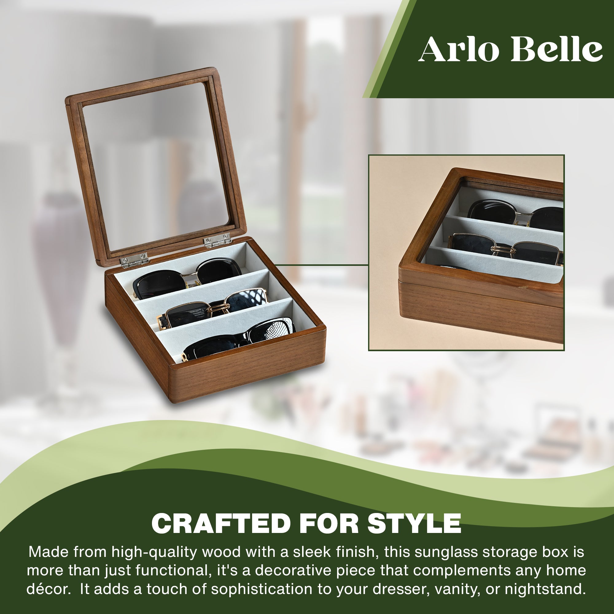 HYPERAX ft Arlo Belle ] Sunglass Storage Case-Cerry Brown (JB-123