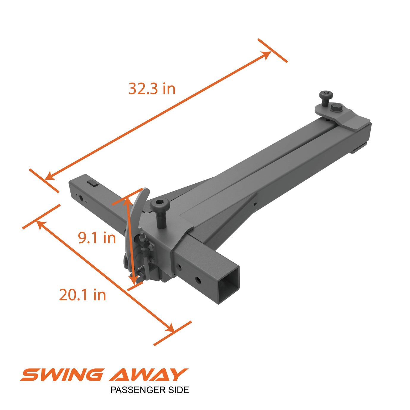 Swing Away adapter with 120 Degree Swing Away Arm (Driver/Passenger Side)