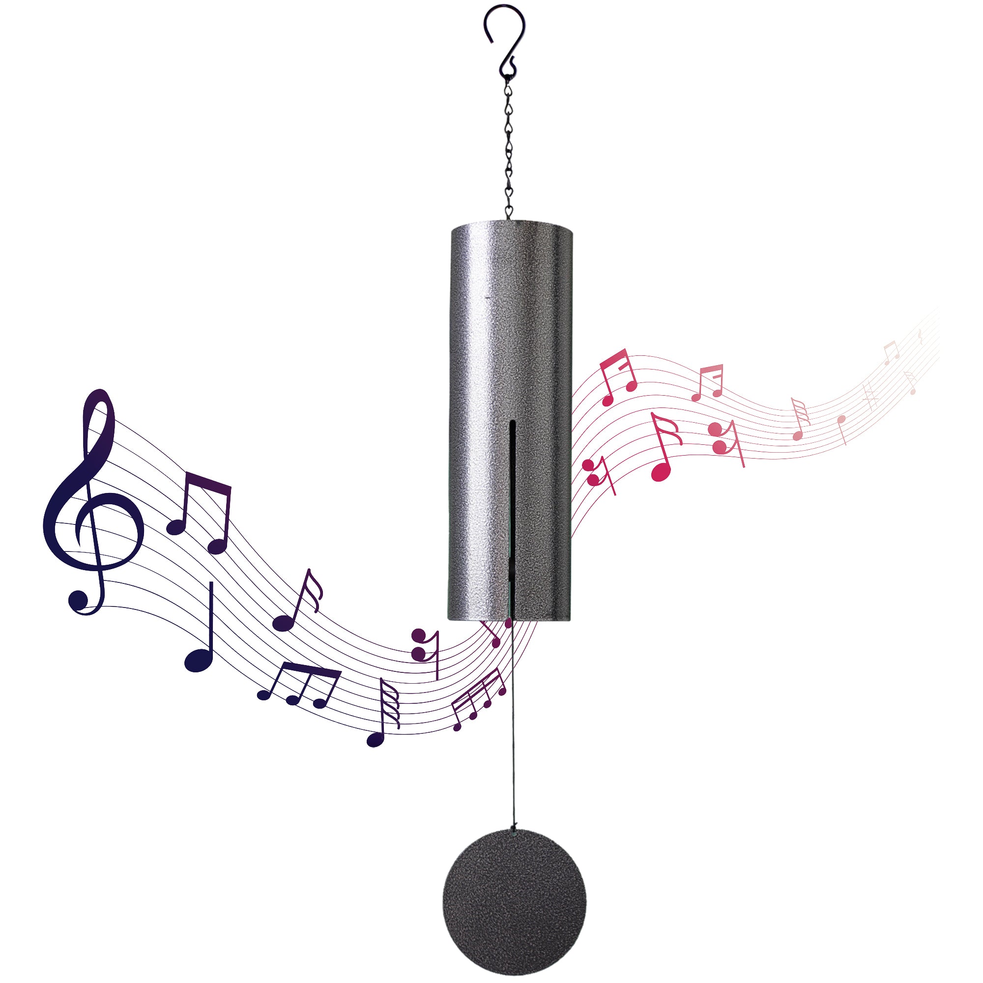 Hanway Dimensional Wind Chime (Bell) Large 35" - Ultimate Harmony Between Nature & Life, Sturdy Steel Construction, Hanging Hook. Perfect for Door Bell, Backyard, Front Porch, Living Room or Kitchen