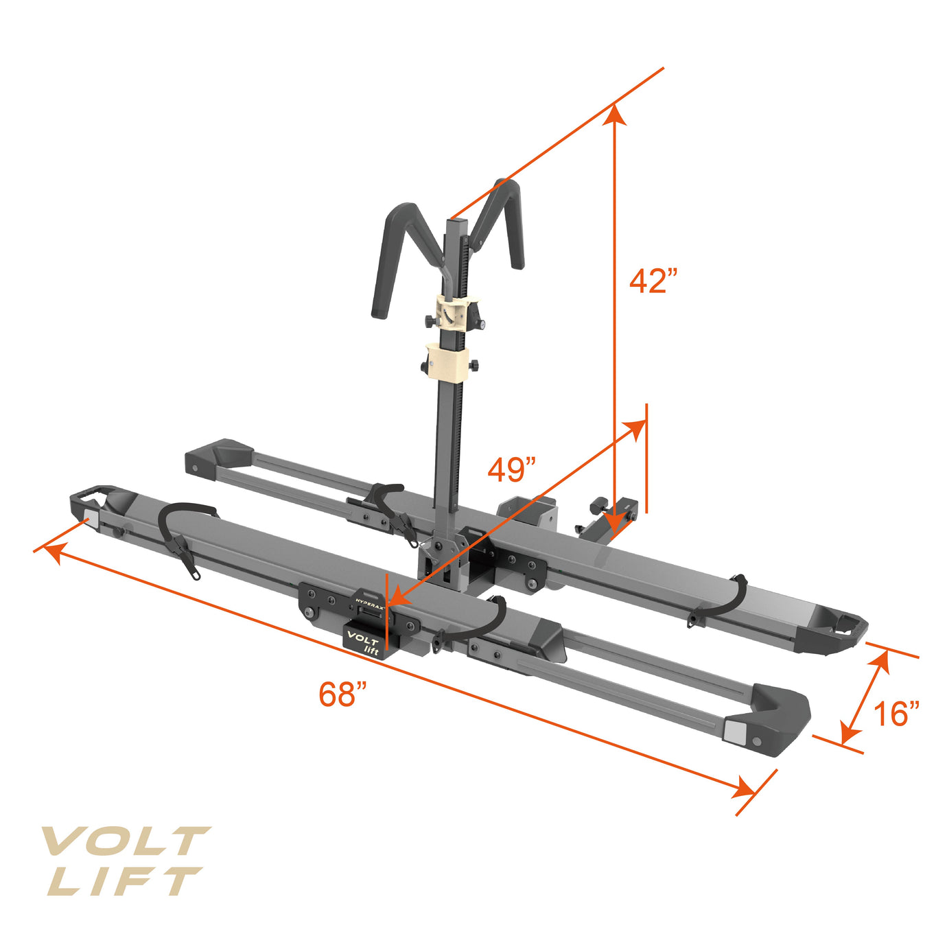 Volt Lift —Lift Assisted Premium Bike Rack | Hitch Rack| HYPERAX SPORTS