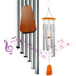 Load image into Gallery viewer, Hanway Beautiful Wind Chimes with Deep Tone for Outside - 6 Durable Anodized Aluminum Tubes, Real Wood Top &amp; Windsail, Convenient Hanging Hook. for Indoor, Memorial, Sympathy,(Bronze, 45 inches)
