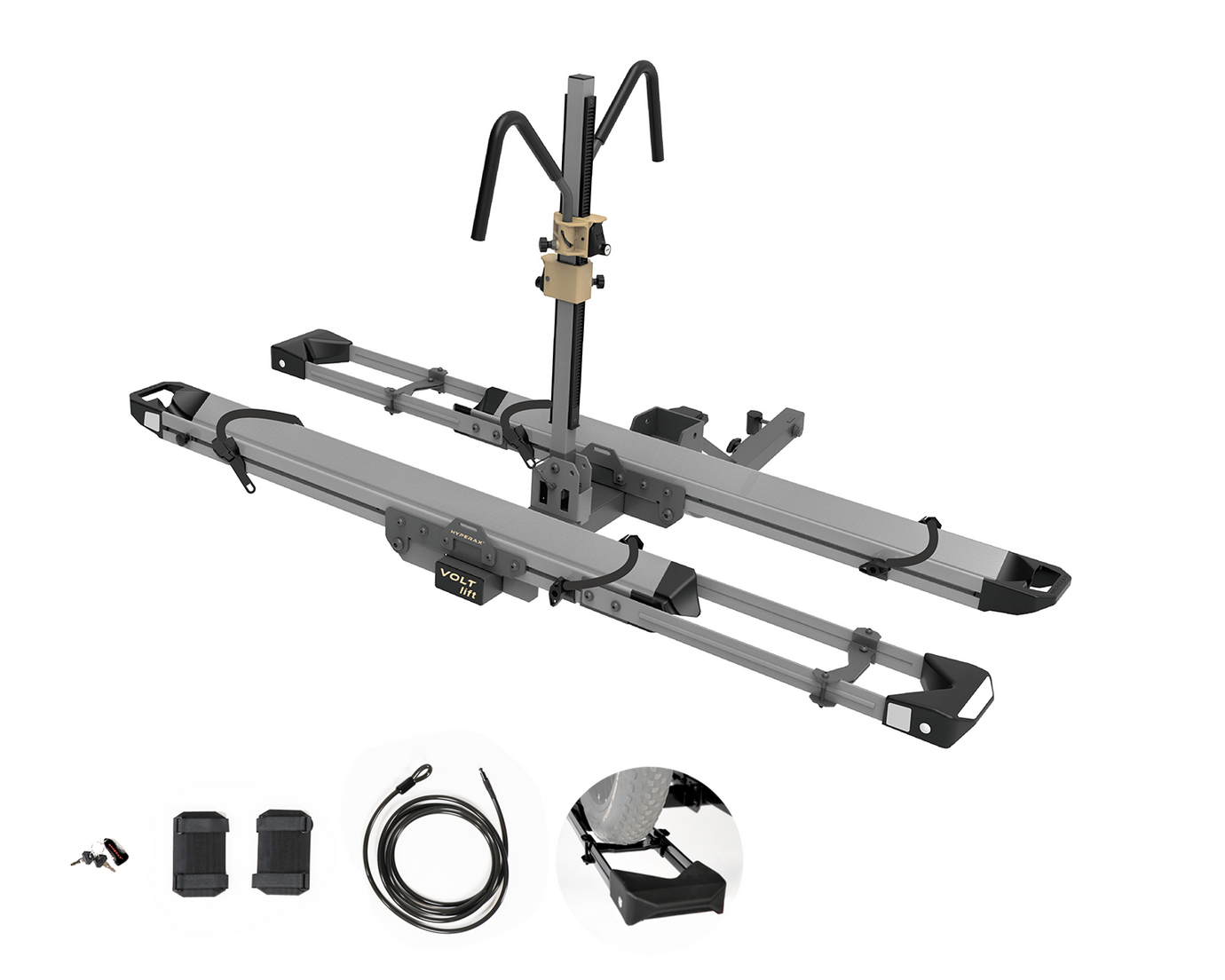 Volt Lift —Lift Assisted Premium Bike Rack | Hitch Rack| HYPERAX SPORTS