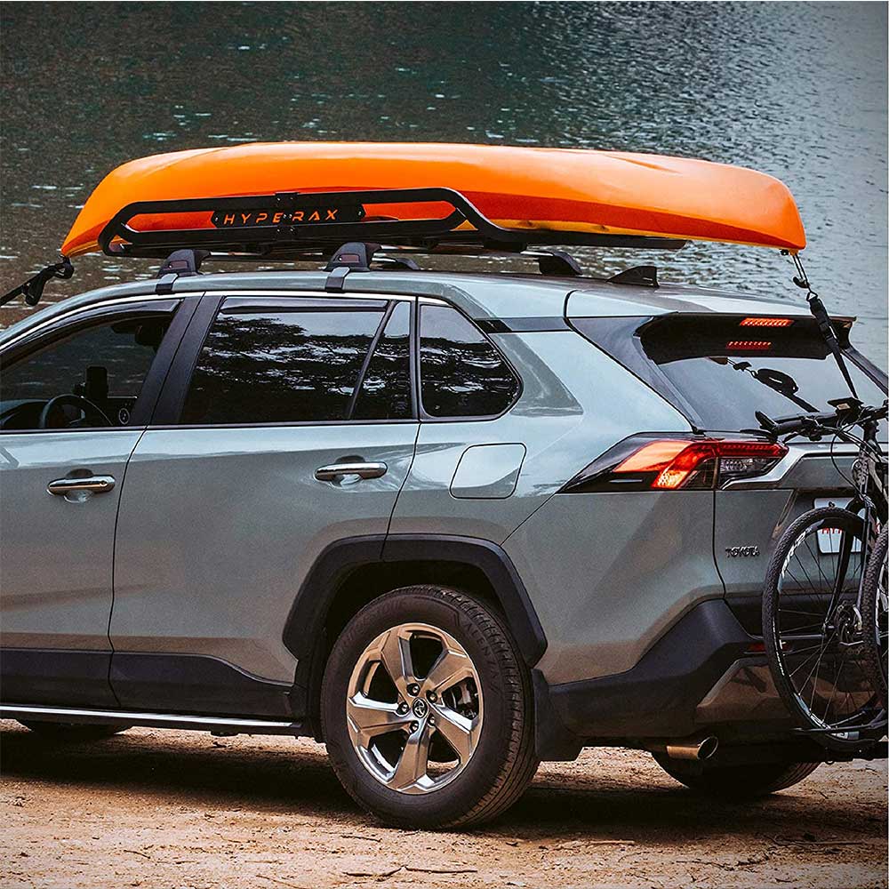 Roof rack basket with kayak online holder